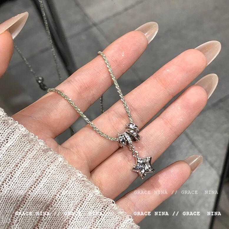 闪锆星星吊坠项链女高级感轻奢小众锁骨链气质百搭配饰|undefined