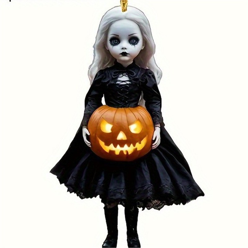 2025 nuevo acrílico plano calabaza princesa decoración de Halloween colgante de automóvil