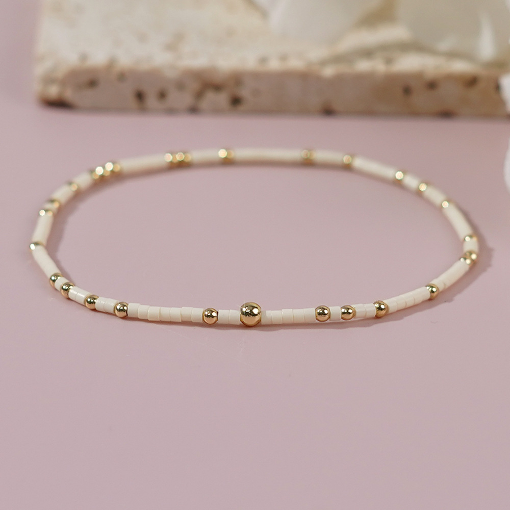 Glass/Colored Glaze Material Simple Style Classic Style Round Glass/Colored Glaze Wholesale Bracelets