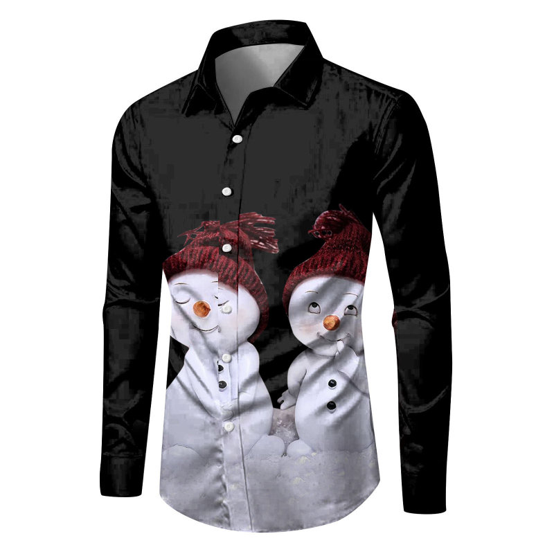 Multi-Platform Dropshipping for European and American Cross-Border 2024 Christmas Series Long-Sleeve Men's Hawaiian Shirts 3D Multi-Platform Dropshipping for European and American Cross-Border 2024 Christmas Series Long-Sleeve Men's Hawaiian Shirts 3D