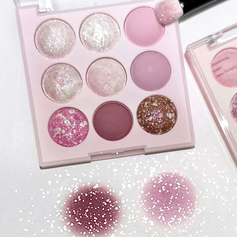 new ice cream limited nine -color eye shadow plate Jiugongge high -gloss blush repair all -in -one rose disk