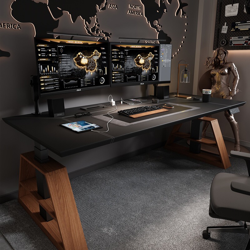 Electric Adjustable Table Legs Workbench Home Computer Table Adjustable Saddle Leather Slate Extended E-Sports Office Desk Electric Adjustable Table Legs Workbench Home Computer Table Adjustable Saddle Leather Slate Extended E-Sports Office Desk