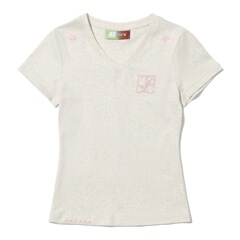 【刺繍40本1*1純綿210g 92綿/8スパンデックス】夏の新型vネック半袖tシャツ