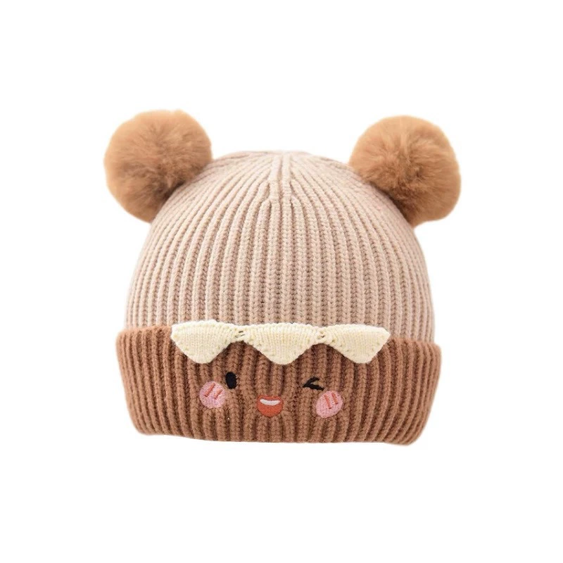 Demi-season knitted hat, baby cap, children's winter keep warm cute baseball cap for men and women