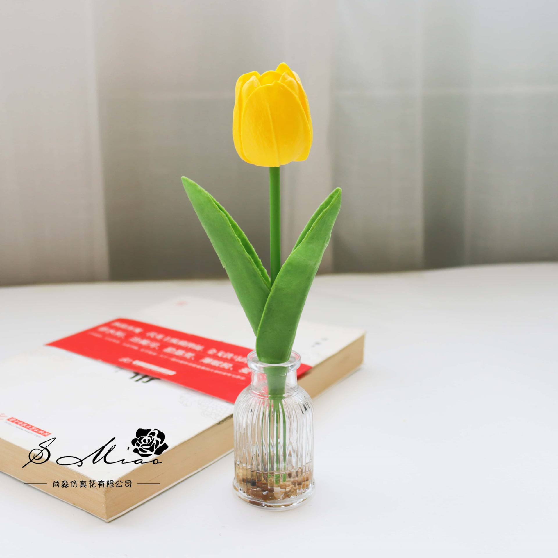 Flores falsas de vidrio de agua falsas tulipanas bonsai flor de moda decoración creativa plantación verde artificial simulación maceta image 8
