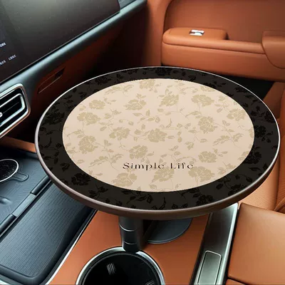 Table Leather Mat Round, Anti-slip mat - faman-flower-branch-3232cm