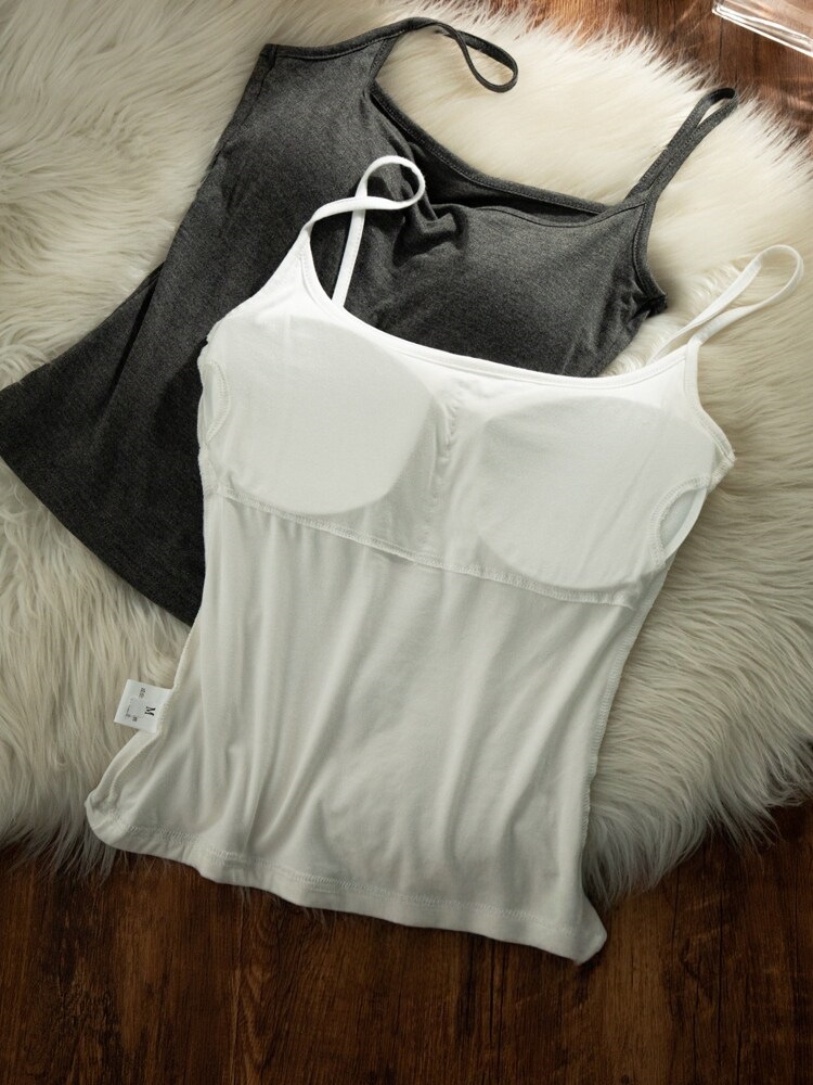 Modal Summer Thin Bra with Chest Pads, Camisole for Small or Outwardly Expanded Breasts, Can Be Worn as an Inner Layer or Outerwear, Women's Tank Top