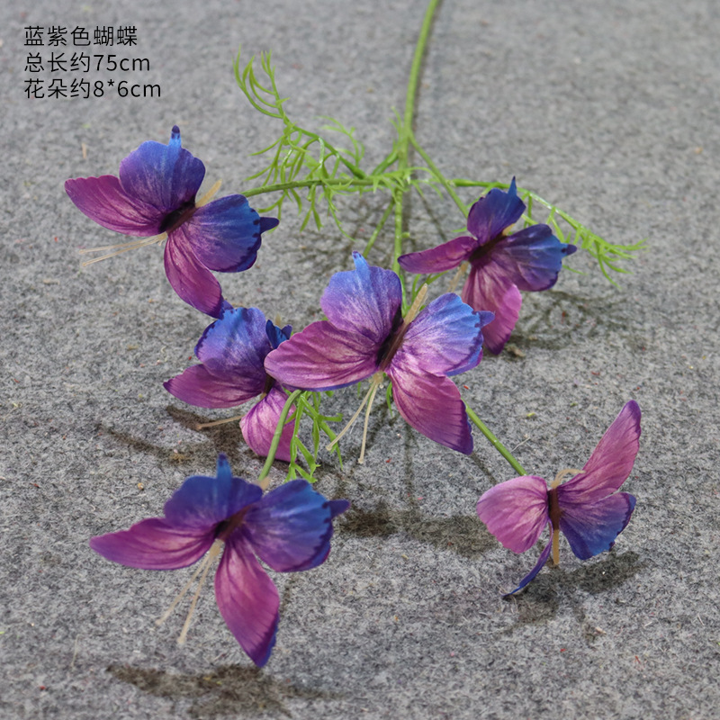 파란색과 보라색 나비