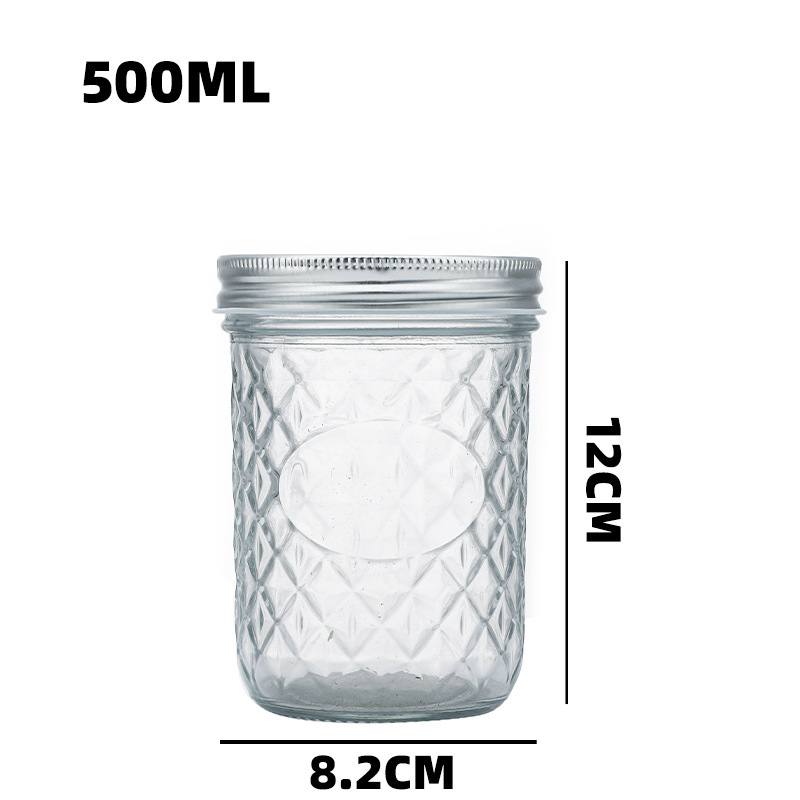라벨 영역이 있는 500ml, 투명