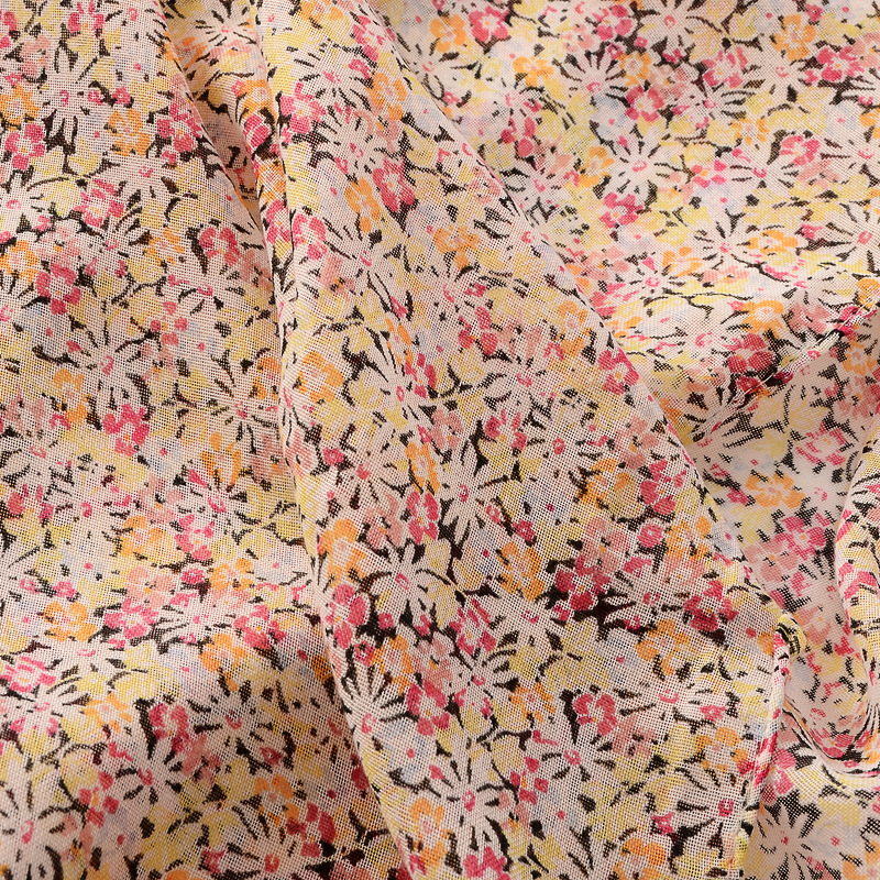 2022 estilo coreano Venta caliente elegante dulce floral impreso algodón y lino sensación bufanda de seda artística mantón viaje foto Decoración