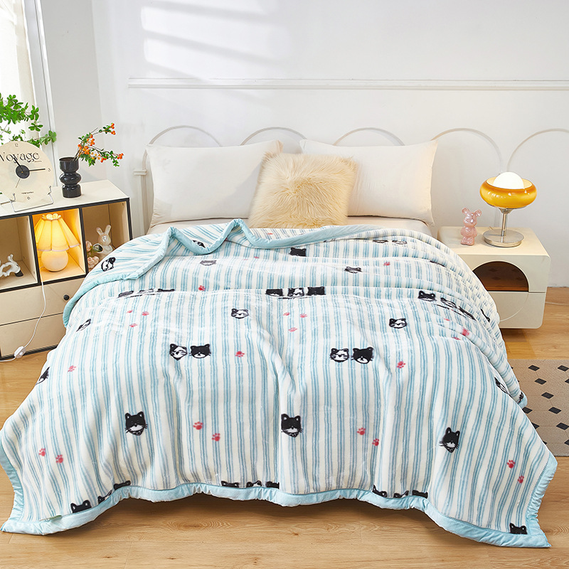 Comercio exterior transfronterizo espesado doble capa mantas de lacerel gran manta de boda roja de oficina siesta mantas de sofá mantas al por mayor