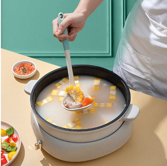 Color block gray silicone spatula household high temperature resistant non-stick cooking tools fishing fence spatula soup spoon kitchen suit