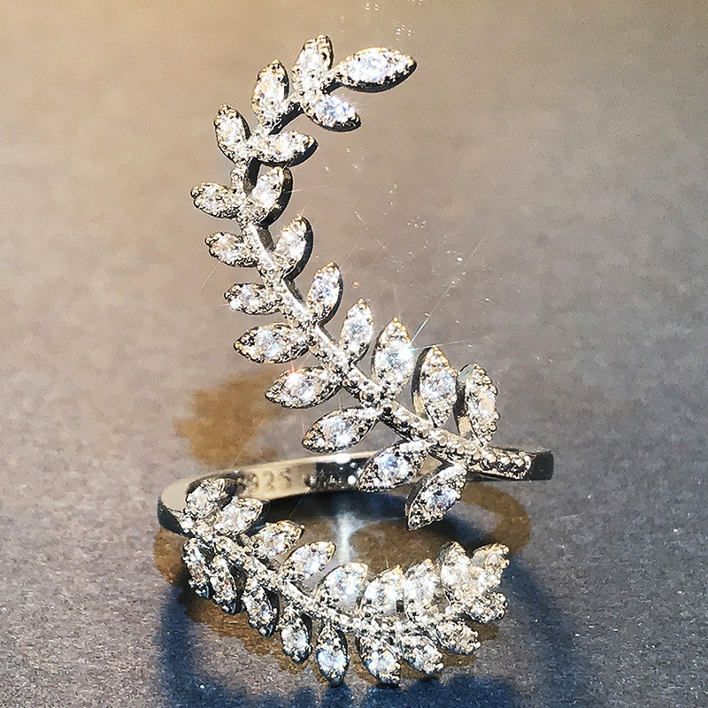 Adjustable Olive Leaf Ring In Alloy For Women Geometric Style_voghion.com