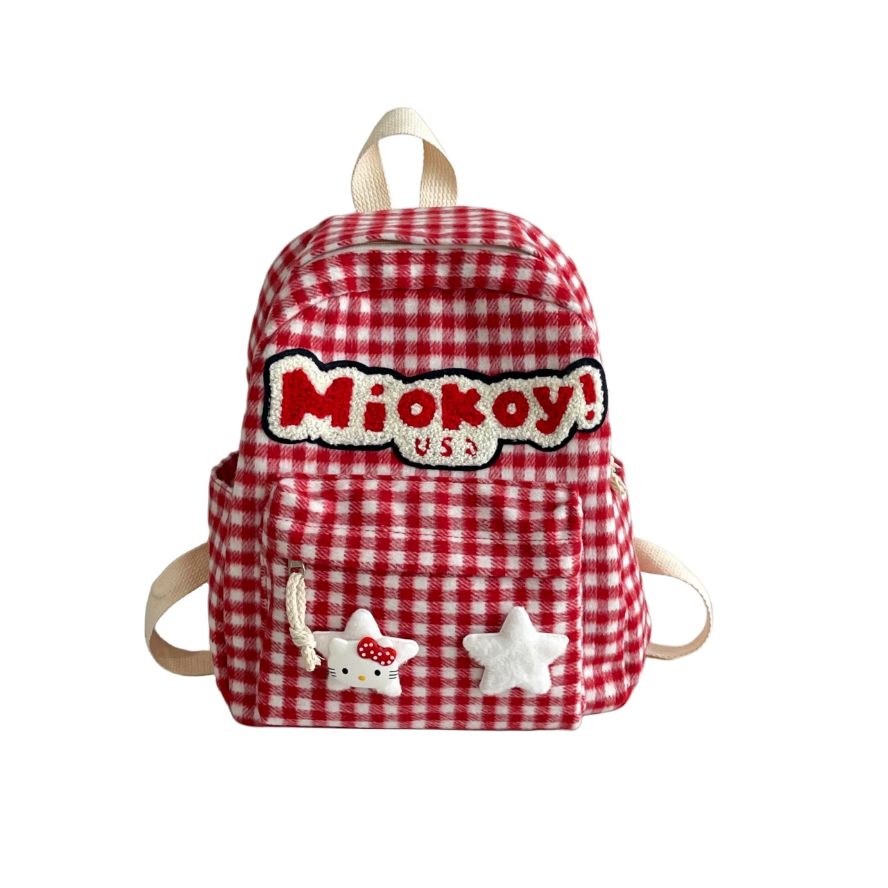 Hello Kitty, hello kitty, red high quality backpack, cartoon capacious storage system