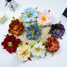 仿真油画牡丹小号花头批发古风服饰头饰制作手工插花牡丹芍药配件