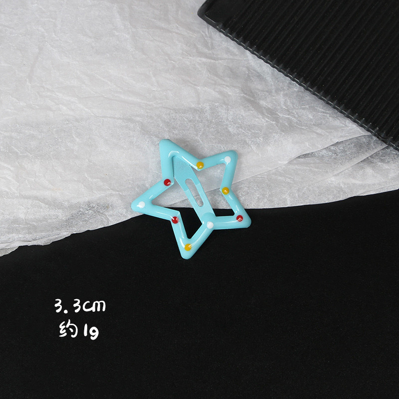 SKU图_波点星星发夹浅蓝色SL-60025