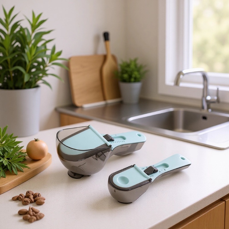 Cuchara de medición ajustable cuchara de medición de plástico cuchara de medición de plástico con escala cuchara de medición de plástico cuchara de medición de leche magnética cuchara de medición de polvo cuchara de medición