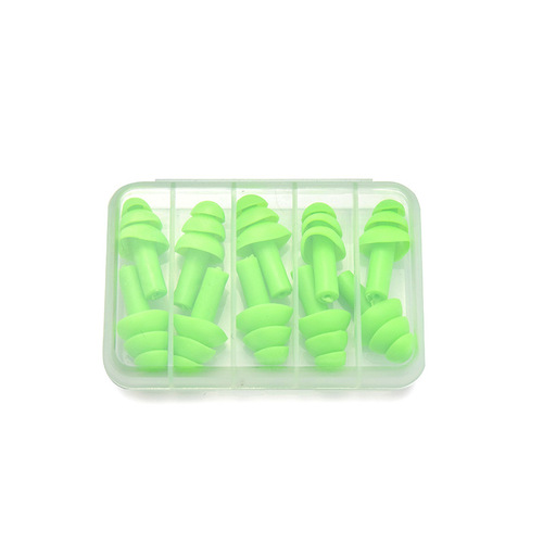 5 pairs of noise-cancelling wireless earplugs silicone Christmas tree shaped set swimming accessories adult earplugs