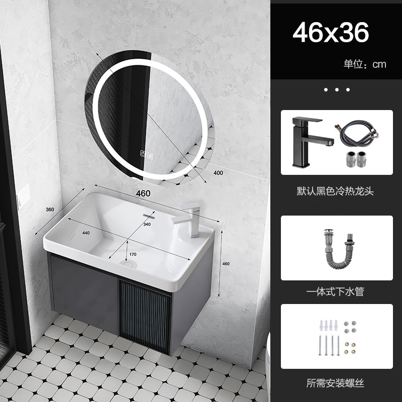 Baño de aluminio espacio puerta de vidrio gabinete de baño pequeño gabinete de lavabo doméstico combinación balcón lavabo piscina