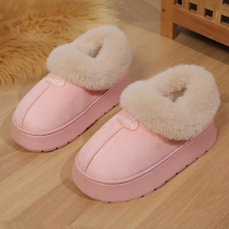 Nuevos zapatos de algodón transfronterizos de moda de otoño y invierno, zapatillas de algodón para parejas de moda interior y exterior, zapatos cálidos