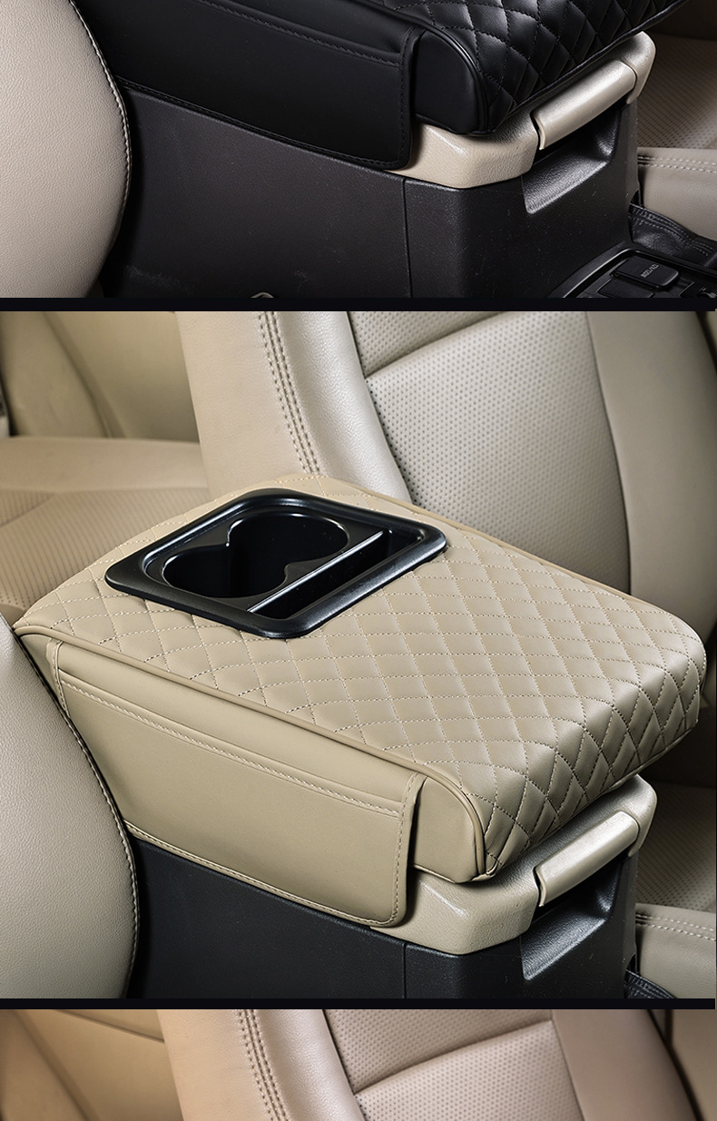 Widened and Enlarged Prado Overbearing Cruiser Patrol Armrest Box Pad with Cup Holder Storage Armrest Box Booster Pad