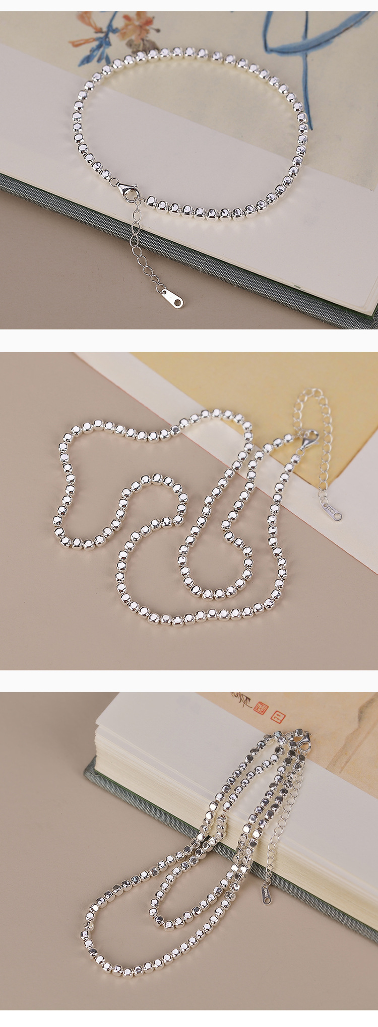 Vòng tay bạc S925 hình hươu bạc phong cách cổ điển cá tính — Kiểu vòng cổ chi tiết 5