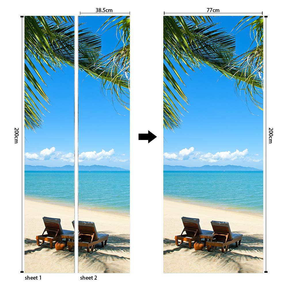 Pegatinas para puertas 3D respetuosas con el medio ambiente, autoadhesivos, fabricantes de origen al por mayor, patrones populares transfronterizos de alta definición, adhesivos para puertas impermeables, a prueba de aceite y antiincrustantes