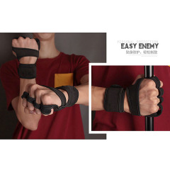 跨境健身手套男女顆粒掌心護腕半指手套加壓器械舉重瑜伽運動手套