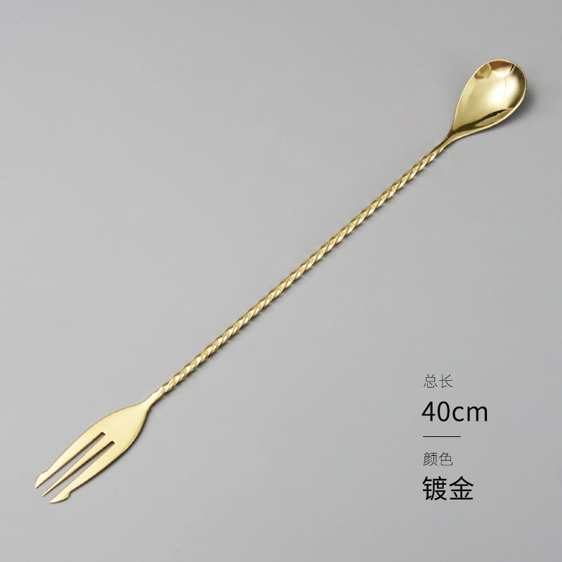 304 trigraphy spoon gold plating-40cm