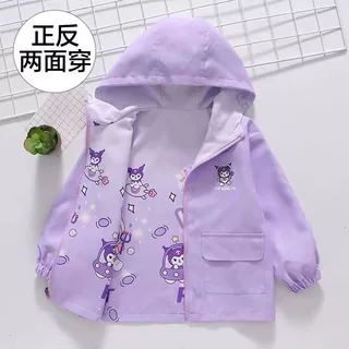 女童外套春秋款2026新款洋气童装春装儿童双面穿冲锋衣女大童上衣