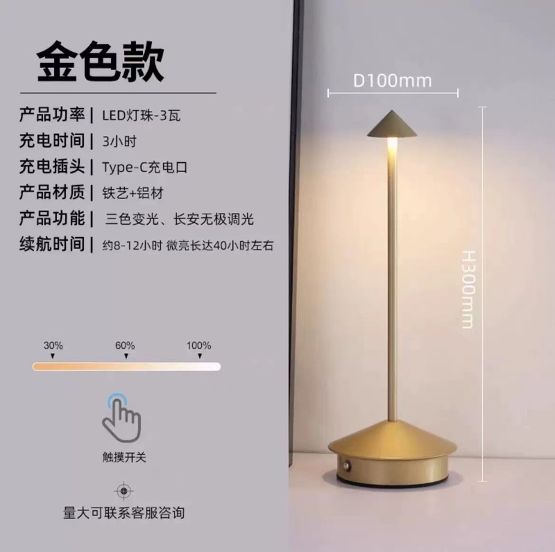 跨境批发小夜灯创意尖顶台灯户外露营充电灯餐厅咖啡厅酒吧氛围灯|undefined