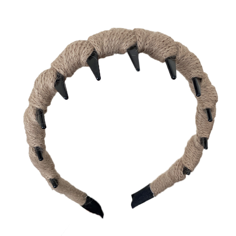 Textured Wool Wave Headband With Teeth For Autumn And Winter_voghion.com