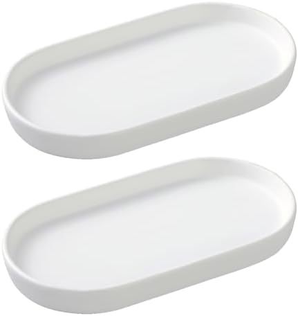 Eyrozia mate negro redondo jabón tray 8 pulgadas cerámica lavabo bandeja de combinación image 7