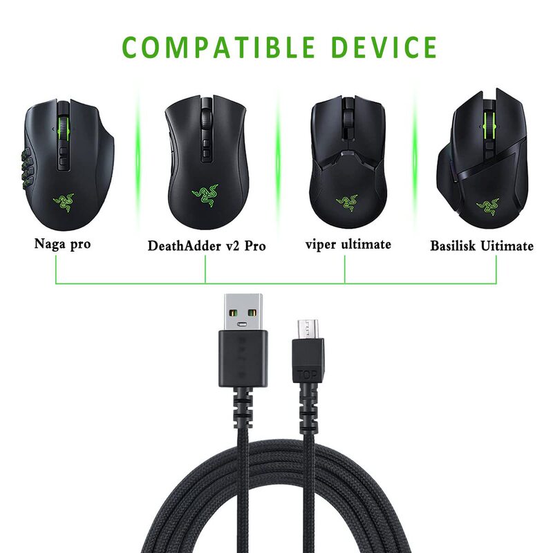 For Razer Thundersnake Baselis Snake Ultimate Edition/Nagavan Snake Wireless Mouse Charging Line Viper V2