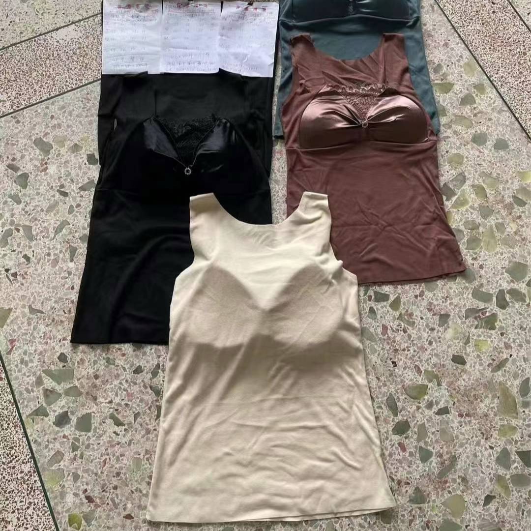 Nuevo chaleco de terciopelo de terciopelo caliente, super elástico, cómodo y cálido con almohadilla de pecho, camisa interior sin marcas gruesas