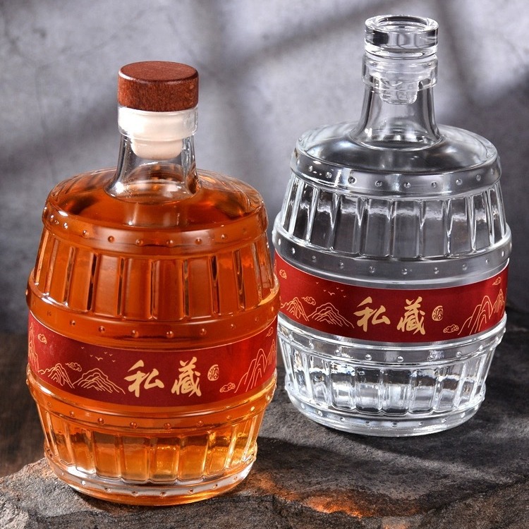 密封玻璃白酒瓶自酿原浆散酒分装瓶500ML装果酒饮料瓶带盖私藏瓶
