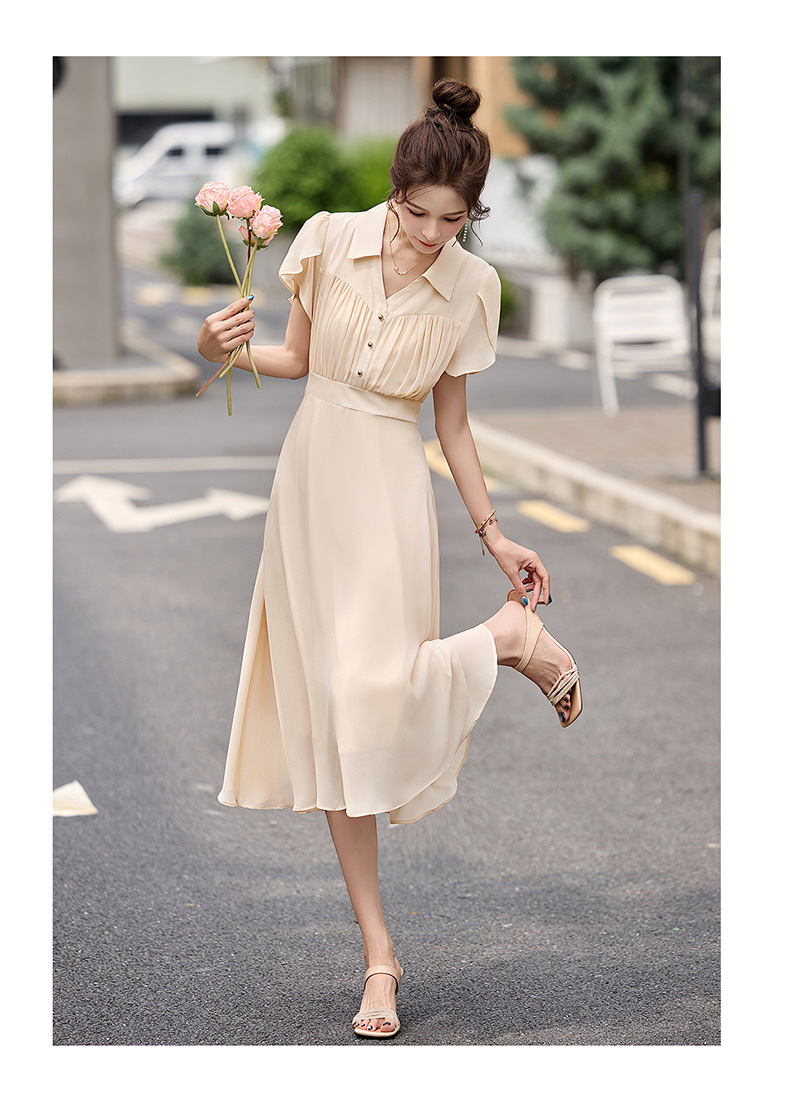 Đầm suông midi tay ngắn eo thắt dây che bụng cho nữ size lớn — màu đen, màu sắc chi tiết 14