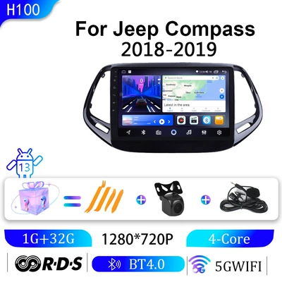 Suitable for Jeep 18-19 Compass Models, Car Dvd Navigation, Android Large Screen Central Control Screen Navigation All-In-One Machine Gps (DVD Navigation) - wifi-1g32g-10inch