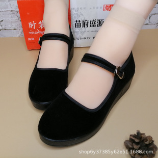 Old craft work etiquette shoes hotel work shoes restaurant work staff main polyurethane lightweight women's single black dance shoes