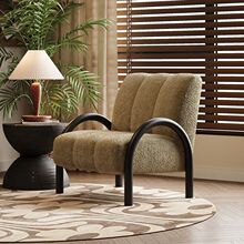 民宿中古风布艺休闲椅设计师款单人沙发复古客厅阳台懒人靠背椅子
