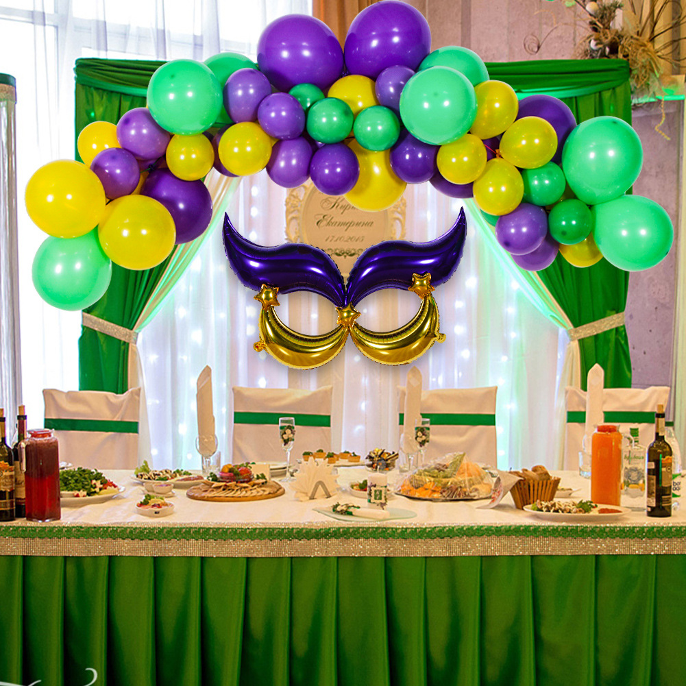 Tren transfronterizo Hawaii Carnival Carnival Theme Globo 5 pulgadas 10 pulgadas amarillo púrpura verde diseño de cumpleaños globo