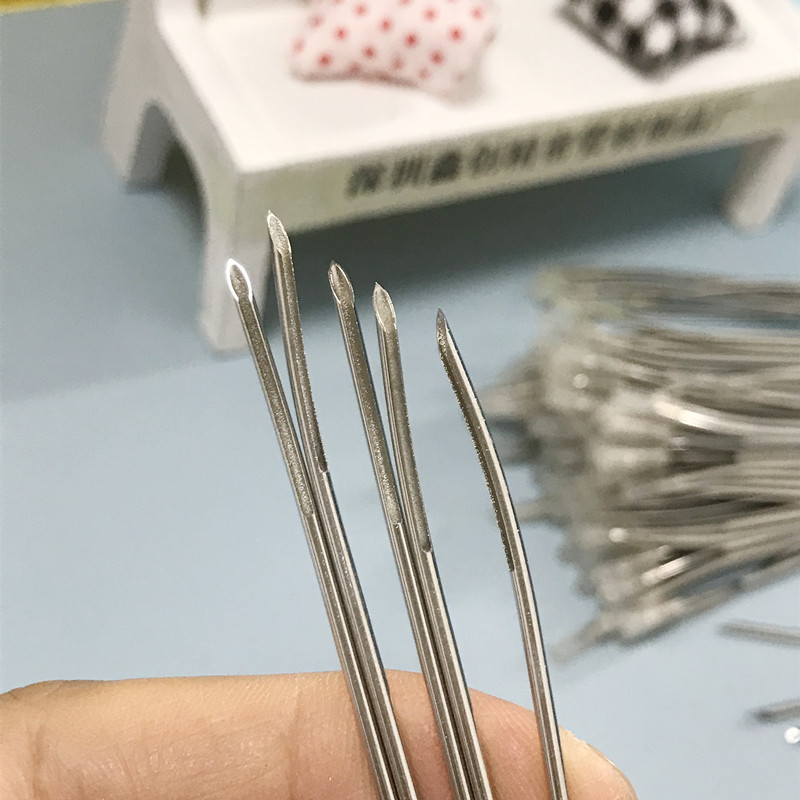 304不锈钢毛细管折弯 斜口磨尖菱形钢针 医用金属穿刺针代加工