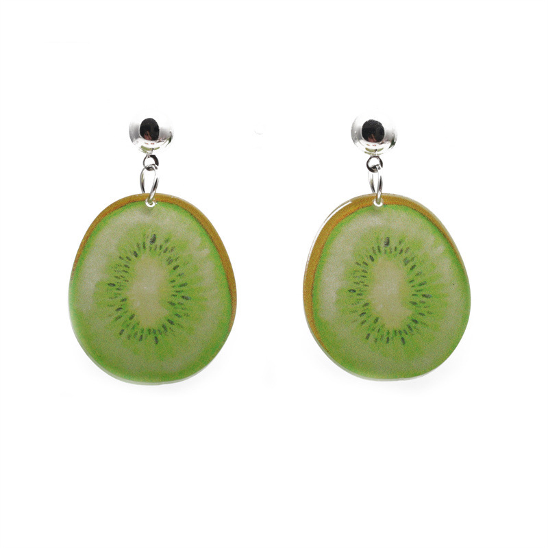 Europa y América transfronteriza de verano tridimensional de acrílico fruta fresa Stud pendientes mujer seta pendientes Mujer