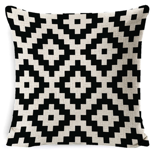 Amazon's new linen pillow geometric pillow case sofa cushion cover car bedside waist pillow office cushion