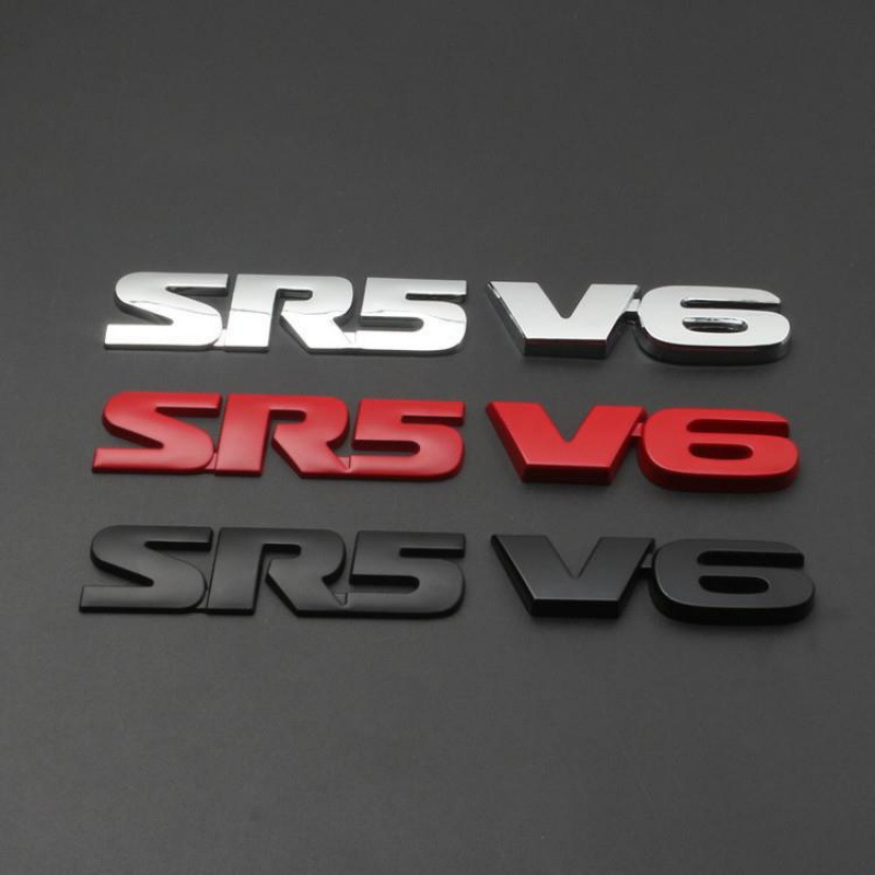 (2개) 도요타 세쿼이아 타코마 탄투 SR5 자동차 로고 세쿼이아 SR5 로고 V6 리프 플레이트 워드 로고 사이드 로고에 적합