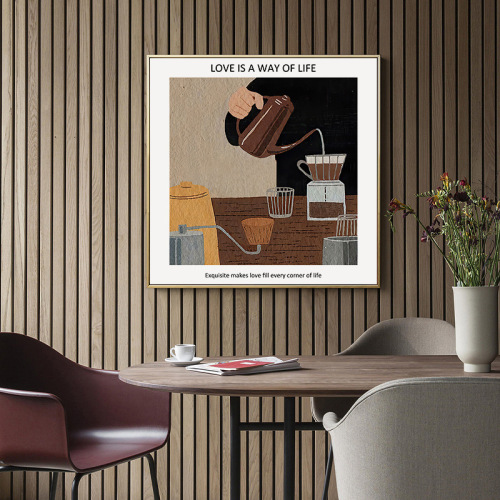 Vintage Artistic Cafe Decorative Painting Nordic Modern Niche Restaurant Background Combination Wall Art Ins Fresh Style Hanging Picture