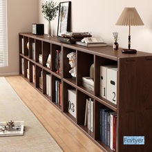 熙博家用储物置物柜落地实木书柜胡桃木色格子柜幼儿园组合收纳书