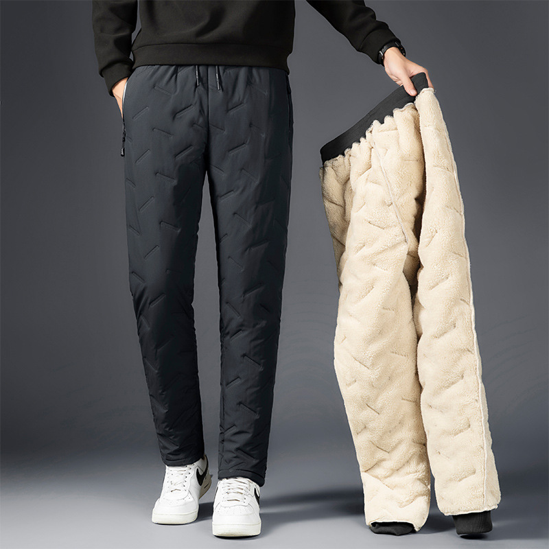 Pantalones de algodón con forro de lana de cordero grueso casual versátil invierno más pantalones de tamaño pantalones de chándal cálidos de los hombres tendencia deportiva 7XL