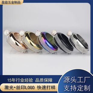 304 Stainless Steel Diamond-Studded Bracelet Flask Portable 3.5 oz Round Liquor Bottle Bracelet Wine