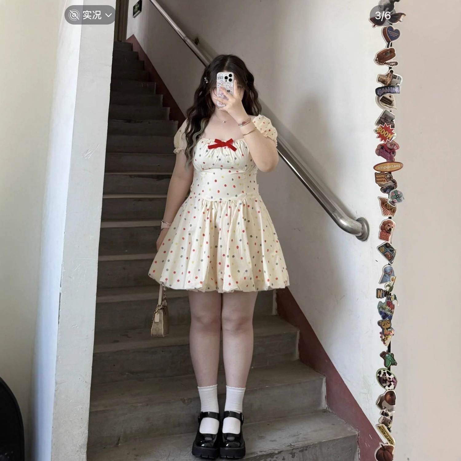 大码法式波点蓬蓬裙甜美公主收腰连衣裙夏季新款少女可爱显瘦裙子